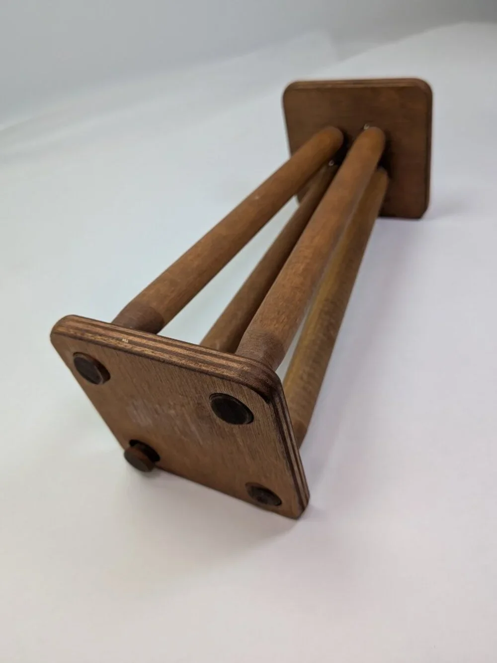 Vintage Mid Century Wooden Nutcracker Display Stand Handcrafted Wood
